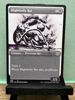 MTG TCG: Blightbelly Rat 289, (Showcase) Phyrexia: All Will Be One - Image 1