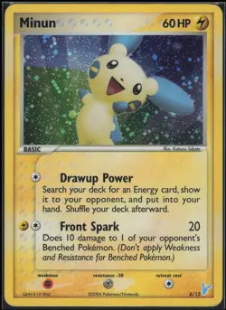 Minun 6/12 EX Trainer Kit 2 Minun Pokemon Lightly Played - Image 1