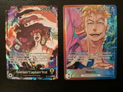 One Piece- Eustass 'Captain' Kid OP10 & Marco OP08 (Parallel) Leaders - Image 1
