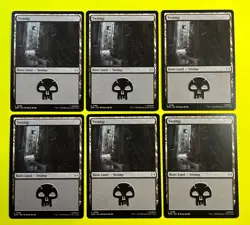 SPIDER-MAN MARVEL MTG Swamp Basic Land Card Lot x6 – Black Mana Artwork L0196 L1 - Image 1