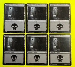 SPIDER-MAN MARVEL MTG Swamp Basic Land Card Lot x6 – Black Mana Artwork L0196 L1 - Image 2