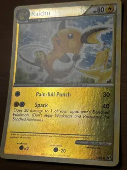 Pokemon RAICHU Card 33/90 Reverse Holo Uncommon LP Undaunted Moderate Play TCG - Image 2