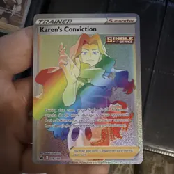Pokemon Karen's Conviction 216/198 Chilling Reign Secret Rare Holo - Image 1