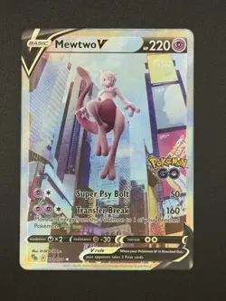 2022 Pokemon Go Mewtwo V Full Art Holo 072/078 Near Mint - Image 1