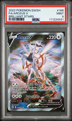 PSA 9 Arceus V 166/99 Brilliant Stars 2022 Pokemon - Image 1