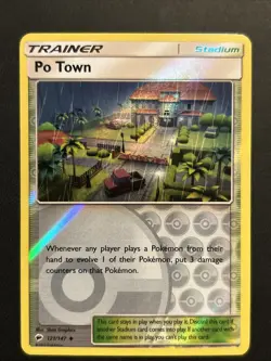 Po Town Rev Reverse Holo SM Burning Shadows Pokemon NM 121/147 Sun & Moon - Image 1