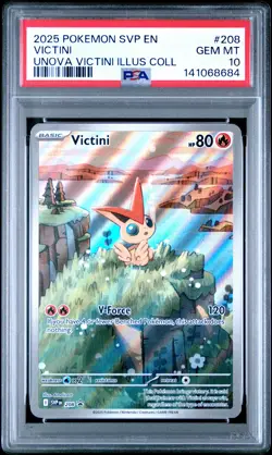 2025 POKEMON SVP EN-SV BLACK STAR PROMO #208 VICTINI PSA 10 - Image 1