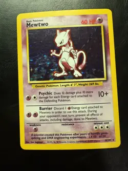 Mewtwo 10/102 Holo 1999 Base Set Pokemon Card TCG NM-M - Image 1
