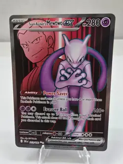 Pokemon Card TCG: Team Rockets Mewtwo EX 213/182 Full Art Destined Rivals NM - Image 1
