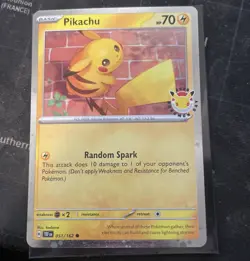 Pokemon TCG Pikachu 051/162 2026 Pokemon Day Stamped Promo Cosmos Swirl Holo - Image 1