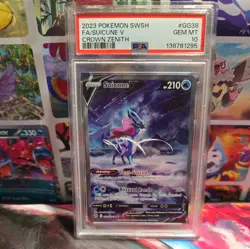 2023 POKEMON SWORD & SHIELD CROWN ZENITH #GG38 FULL ART/SUICUNE V PSA 10 - Image 1