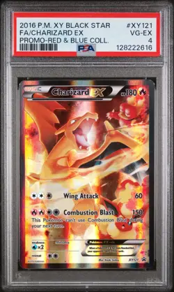 2016 POKEMON XY BLACK STAR PROMO RED & BLUE COLL FULL ART CHARIZARD EX PSA 4 - Image 1