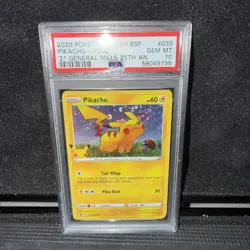 2020 Pokemon Black Star Promo Pikachu General Mills 25th Holo SWSH039 PSA 10 - Image 4