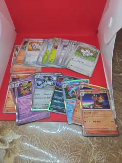 LOT 7: Pokemon Tcg Bundle Lot Vary Conditions Holos Reverse Holos Bulk 60+ Cards - Image 1