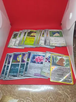 LOT 35: Pokemon Tcg Bundle Lot Vary Conditions Holo Reverse Holos Bulk 60+ Cards - Image 1