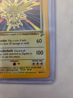 Pokemon Card Zapdos 16/102 Base Set Holo Rare WOTC LP - Image 5