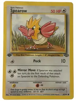 Spearow 1st Edition Pokemon WOTC Jungle Non Holo 62/64 LP No Reserve! - Image 1