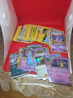 LOT 18: Pokemon Tcg Bundle Lot Vary Conditions Holo Reverse Holos Bulk 60+ Cards - Image 1