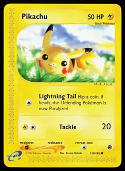 Pikachu 124/165 Common Expedition Pokemon Card - Image 1