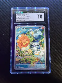 2024 POKEMON SURGING SPARKS CASTFORM SUNNY FORM CGC 10 #195 Card - Image 1