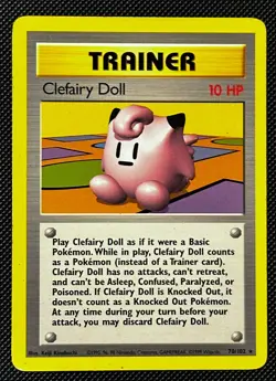Pokemon Cards Clefairy Doll 70/102 UNLIMITED Base Set WOTC Rare LP - Image 1