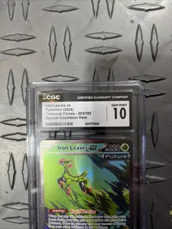 CGC 10 Iron Leaves EX 203/162 Temporal Forces Illustration Rare Pokemon Card - Image 2