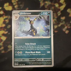 Pokemon Umbreon Rare Regular 130/197 SV03 Obsidian Flames 110HP Card - Image 1