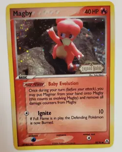Magby Legend Maker Holo Card 58/92 Pokemon Card 2006 - Image 1