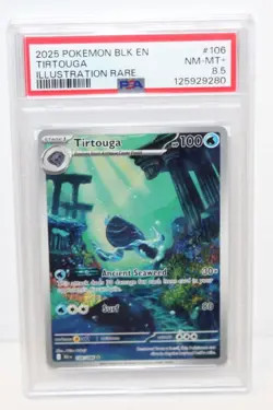 2025 Pokemon SV Black Bolt BLK en Tirtouga Illustration Rare #106/086 PSA 8.5 - Image 1