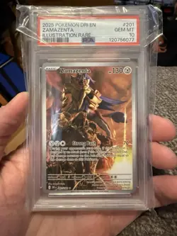 2025 Pokemon Destined Rivals DRI En Zamazenta Illustration Rare #201 PSA 10 Gem - Image 1