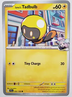 Iono's Tadbulb 052/159 NM / M - Journey Together Pokemon Card - kurumitsu Art - Image 1