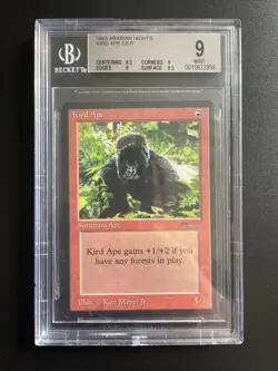 MTG Kird Ape 'harambe' BGS 9Q++ Arabian Nights 1993 Graded NM - Image 1