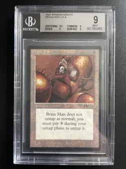 MTG Brass Man BGS 9Q+ Arabian Nights 1993 Graded NM - Image 1