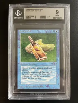 MTG Fishliver Oil BGS 9Q+ Arabian Nights 1993 Graded NM - Image 1