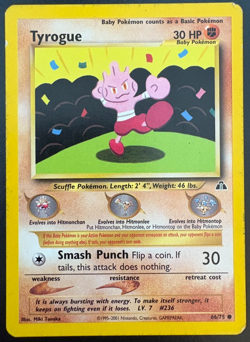 Pokemon TCG Tyrogue Neo Discovery 66/75 Regular MP/HP - Image 1
