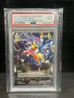 PSA 9 2021 Pokemon Jolteon VMax SWSH184 Premium Collection Graded TCG Card. - Image 1
