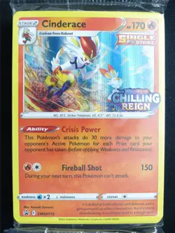 Cinderace SWSH112 Chilling Reign Build and Battle Deck sealed - Pokemon Card #58 - Image 1