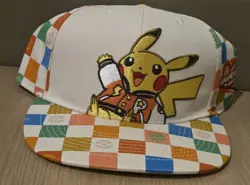 2025 Pokemon World Championships Pikachu Snapback Flat Brim Hat Anaheim Worlds - Image 1