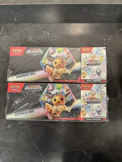 Pokemon Prismatic Evolutions Surprise Box + Booster Bundle Sealed 2-Pack - Image 1