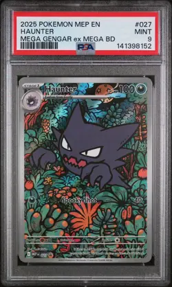 2025 PSA 9 Graded Pokemon Haunter 027 Mega Gengar EX Mega Battle Deck - Image 1