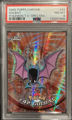 2000 Pokemon Topps Chrome Golbat Spectra #42 - PSA 8 - Image 1