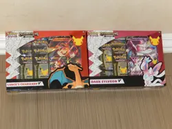 POKEMON TCG Celebrations Lance's Charizard V & Dark Sylveon V Box 25th Ann. NEW! - Image 1