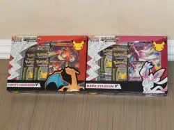 POKEMON TCG Celebrations Lance's Charizard V & Dark Sylveon V Box 25th Ann. NEW! - Image 2
