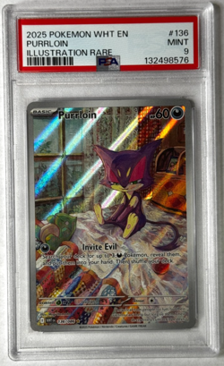 Purrloin Illustration Rare PSA 9 MINT (2025) Pokemon White Flare WHT-EN 136/086 - Image 1