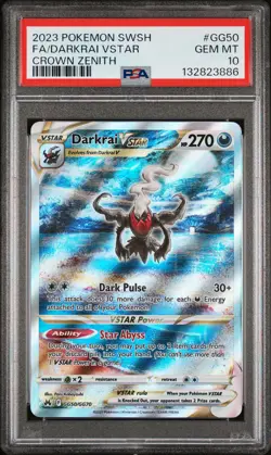 2023 POKEMON SWORD & SHIELD CROWN ZENITH #GG50 FULL ART/DARKRAI VSTAR PSA 10 - Image 1