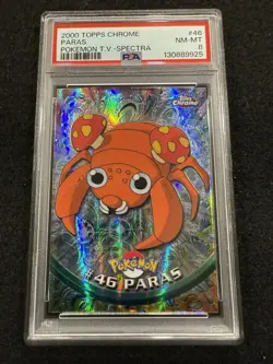 Pokemon Paras Spectra #46 from Topps Chrome in a PSA 8 !! - Image 1