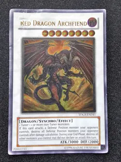 DAMAGED YUGIOH RED DRAGON ARCHFIEND ULTIMATE Rare Holo TDGS-EN041 - Image 1