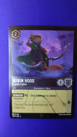 Disney Lorcana - Robin Hood - Capable Fighter - 17/P1 - Foil League Promo - Image 1