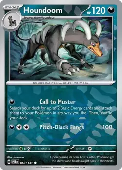 Pokemon Houndoom 063/131 (Master Ball Pattern) Pokemon TCG Prismatic Evolutions - Image 1