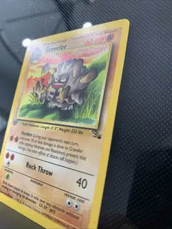 Pokemon TCG Graveler Fossil, 1st Edition Uncommon Card 37/62 Kagemaru Himeno - Image 2